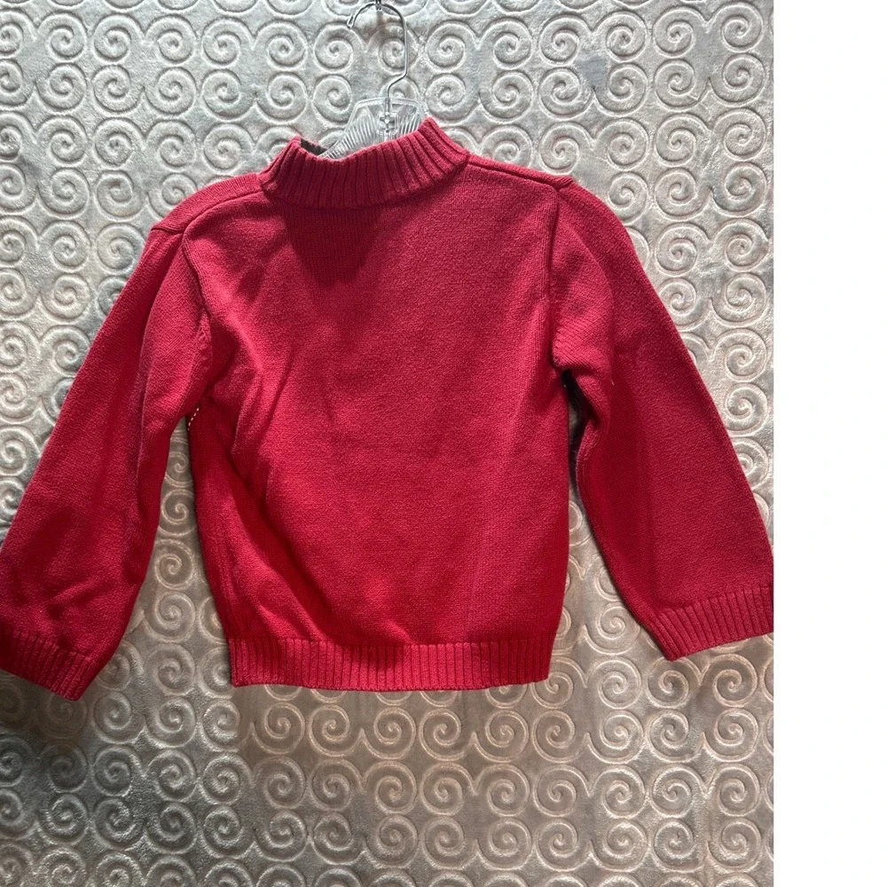 Gymboree Kids Red Argyle‎ Quarter Zip Sweater Size 6 Cotton